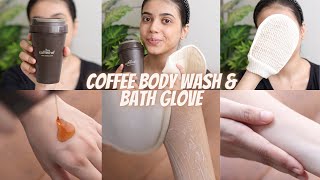 Mcaffeine Coffee Body Wash amp Bath Glove  Details amp Review  Official Heena Vahid [upl. by Acirdna]