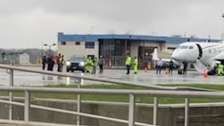 Climate change activists make way onto tarmac at Hanscom Field [upl. by Sixla]