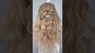 bridal hairstyle tutorial 🤩 hair new 2024 fashion style unique bridal stylish shorts [upl. by Yramliw]