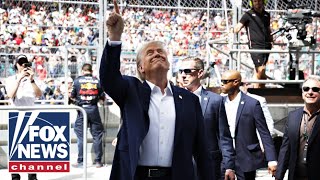 Trump salutes during national anthem at F1 Miami Grand Prix [upl. by Terb]