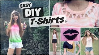 6 Easy TShirt DIYs  Decorate Transform amp Reconstruct TShirts  SoCraftastic [upl. by Eiramanit]