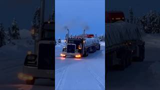 The Power of peterbilt in the snow resistance AND control cat diesel peterbilt truck [upl. by Name377]