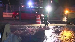 Chester Ave remains closed after Saturdays large water main break [upl. by Esilram]