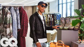 Pharrell Shows Off His Louis Vuitton SS24 Collection Essentials  GQ [upl. by Lombardi854]