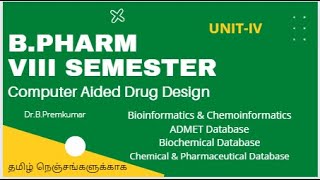 Computer Aided Drug Design  BPharm VIII Sem  Unit IV  Tamil [upl. by Sigismund]