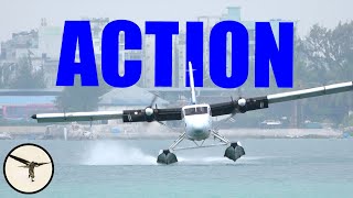 Seaplane action in Maldives  DHC6 Twin Otter  Takeoffs and landings [upl. by Leuqar]