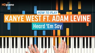 How to Play quotHeard Em Sayquot by Kanye West ft Adam Levine  HDpiano Part 1 Piano Tutorial [upl. by Eannej110]