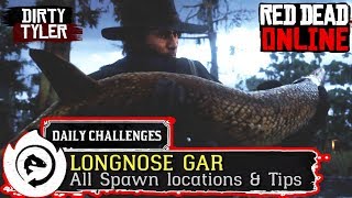 Longnose Gar Spawn Locations Red Dead Online Daily Challenges RDR2 [upl. by Ahouh991]