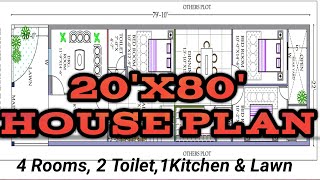 20x80 house plans22x80 floor plans 20x80 [upl. by Yliak2]