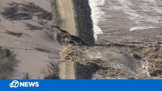 Salinas River in California breaks levee after flooding [upl. by Nowad184]