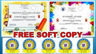 FREE SOFT COPY OF CERTIFICATE AWARDS amp RIBBONS [upl. by Nnaeus]