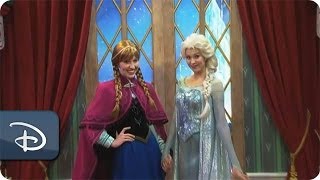 Frozen Meet amp Greet With Anna amp Elsa at Epcot  Walt Disney World [upl. by Burrows567]