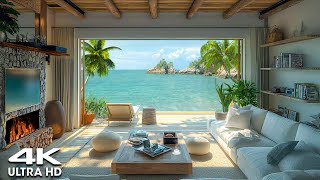 4K UHD  Luxurious Beach Resort Ambience  Healing Ocean amp Nature Sounds for Relaxation Sleep [upl. by Juliana2]