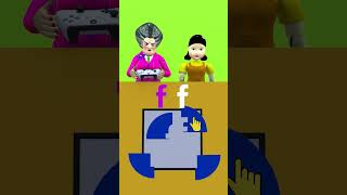 Who will win in the picture Matching of Facebooks logo game in Scary Teacher 3D [upl. by Bibah]