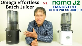 Omega Effortless Batch Juicer vs Nama J2 Cold Press Review Comparison [upl. by Leira]