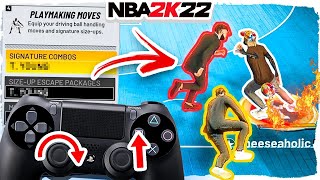 BEST DRIBBLE MOVES  COMBOS REVEALED • ULTIMATE DRIBBLE CHEESE TUTORIAL HANDCAM NBA2K22 [upl. by Enyallij]