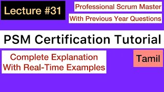 PSM Certification Exam Tutorial  31  Tamil  Preparation  Agile [upl. by Sherline]