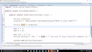 User Input with JOptionPane [upl. by Oicafinob]