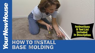 How to Install Baseboards and Molding  Stepbystep instructions and tool list in description [upl. by Amjan805]