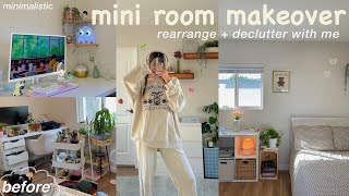 mini room makeover 🍄 rearrange  extreme declutter with me minimalistic amp Korean style inspired [upl. by Ecissej]