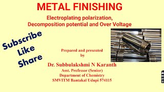 Electroplating polarization Decomposition potential and Over Voltage [upl. by Ynnaj]