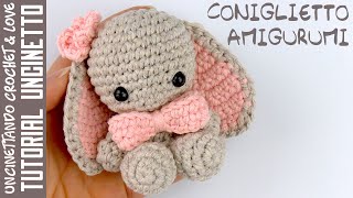 Coniglietto Amigurumi  Tutorial Uncinetto sottotitoli in inglese e spagnolo [upl. by Kinna]