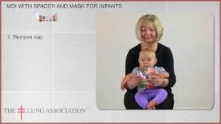 How to give an infant a puffer with a mask and a spacer [upl. by Cocke]