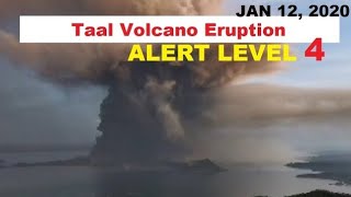 Taal Volcano Eruption  ALERT LEVEL 4 Jan 12 2020  Taal Volcano before Eruption [upl. by Nnaitsirk]