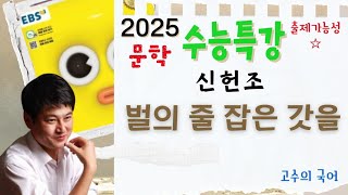 2025 EBS 수능특강 문학 신헌조 벌의 줄 잡은 갓을 사설시조 [upl. by Aicittel]