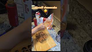 biscoff cheesecake biscoffcake cheesecake food chop asmr nobake [upl. by Yokum]