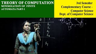 Minimization of Finite Automata Part  1  Theory of Computation  Complementary Course Semester 3 [upl. by Sarina]