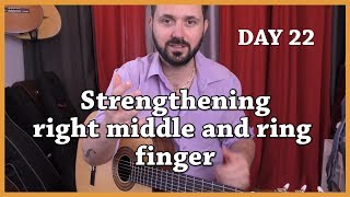 Day 22  Strengthening of middle and ring finger of the right hand  Classical Fingerstyle Guitar [upl. by Gabby]