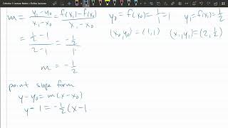 Calculus 1 Lecture  21 Compute Tangent Line From Function And Point [upl. by Eelasor]