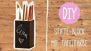 DIY mit Nina Toller Stifteblock mit Tafel [upl. by Enineg]