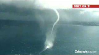 Dramatic water tornado appears off Australia coast [upl. by Nat]