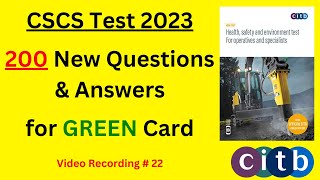 CSCS Test 2023  200 New QampA  CSCS Card UK  CSCS Test Preparation  CSCS Card Test Questions 2023 [upl. by Naghem]