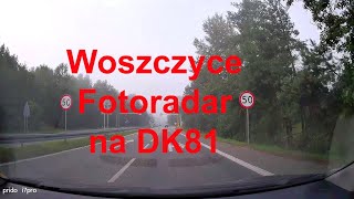 Woszczyce Fotoradar na DK81 Ograniczenie do 50 kmh Śląskie Polska [upl. by Eelessej]