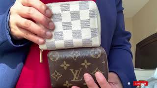 HOW TO SPOT AUTHENTIC LOUIS VUITTON ZIPPY COIN PURSEWALLETDATE CODE DIFFERENCES AZUR amp MONOGRAM [upl. by Stormi379]