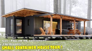 container house tour  3 bedrooms  Turn two old containers into a beautiful little house [upl. by Malinda]