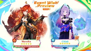 MAVUIKA OFFICIAL ANNOUNCEMENTS AND OTHER EVENTS THIS MONTH  Genshin Impact [upl. by Attenaej]