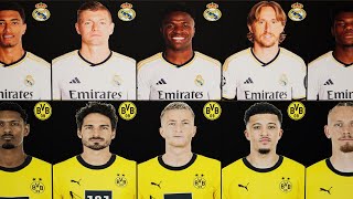 Real Madrid vs Borussia Dortmund SQUAD LIST Final UEFA Champions League 20232024 ucl uclfinal [upl. by Jeffry]