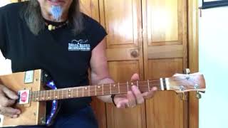 Baby please don’t go Muddy Waters easy beginner lesson on your 3 string Cigar Box Guitar [upl. by Dibbrun]