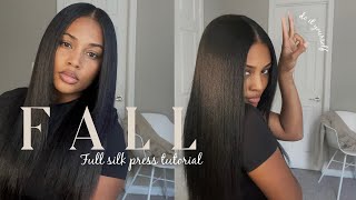 HOW TO Full DIY Silk Press  Home  Avoiding heat damage  Affordable products  HD naturalhair [upl. by Ailet604]