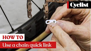 How to use chain quick links Pro tips for removing and installing a chain with a joining link [upl. by Zorine82]