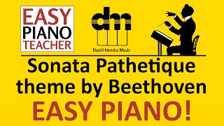 Sonata Pathetique theme piano tutorial EASY keyboard piece Beethoven amp note names EPT 🎹 [upl. by Geraint]