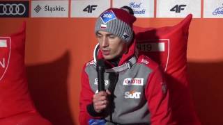 Kamil Stoch po zwycięstwie w Wiśle 14012017 [upl. by Brunk76]