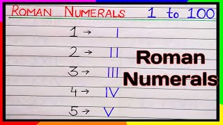 Roman Numerals from 1 to 100  Roman Number from 1 to 100 [upl. by Eden]