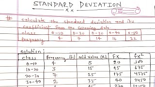 Standard deviation and its coefficient simply explained  Calculate SD and its coefficient [upl. by Darraj966]