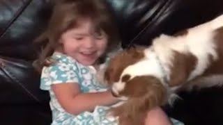 Puppy loves to tickle toddler best friend [upl. by Halehs]