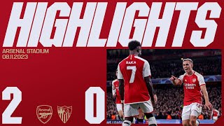 HIGHLIGHTS  Arsenal vs Sevilla 20  Trossard and Saka score to sink Sevilla [upl. by Arielle37]